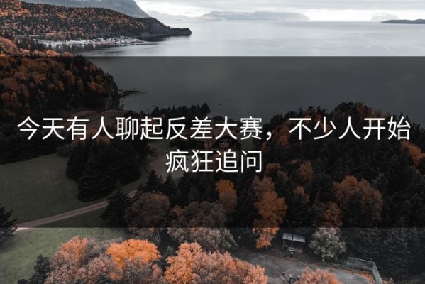 今天有人聊起反差大赛，不少人开始疯狂追问