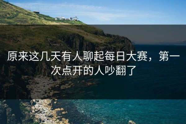 原来这几天有人聊起每日大赛，第一次点开的人吵翻了