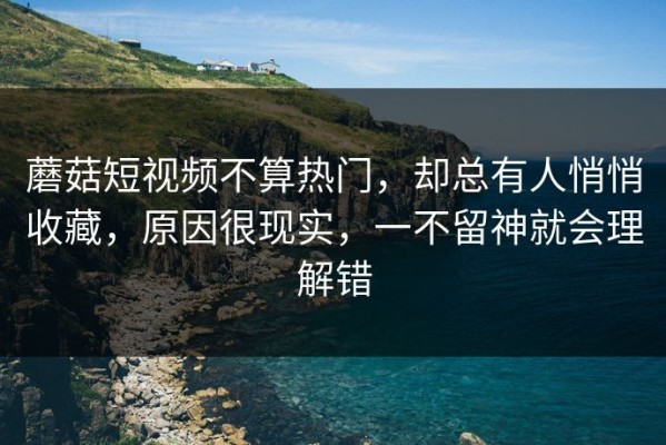 蘑菇短视频不算热门，却总有人悄悄收藏，原因很现实，一不留神就会理解错