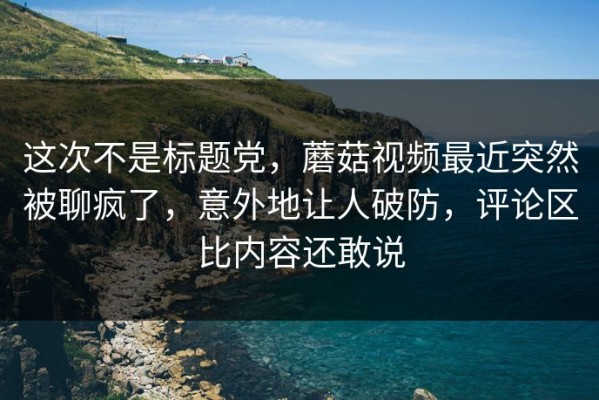 这次不是标题党，蘑菇视频最近突然被聊疯了，意外地让人破防，评论区比内容还敢说