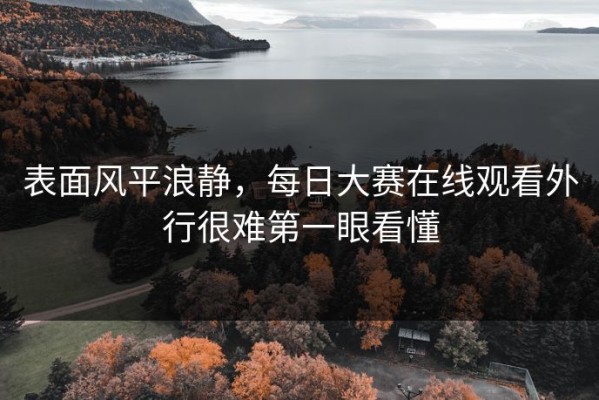 表面风平浪静，每日大赛在线观看外行很难第一眼看懂