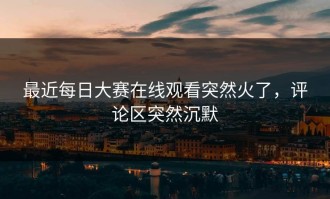 最近每日大赛在线观看突然火了，评论区突然沉默