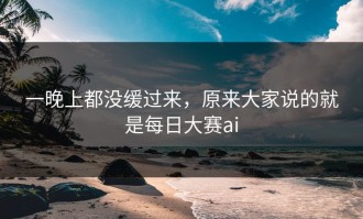 一晚上都没缓过来，原来大家说的就是每日大赛ai