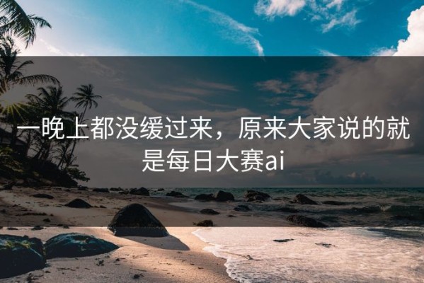 一晚上都没缓过来，原来大家说的就是每日大赛ai