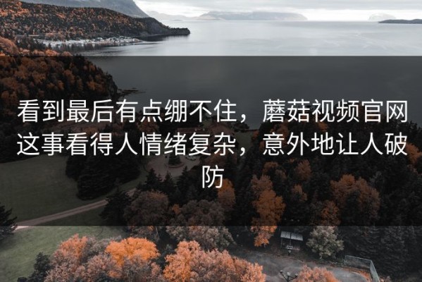看到最后有点绷不住，蘑菇视频官网这事看得人情绪复杂，意外地让人破防