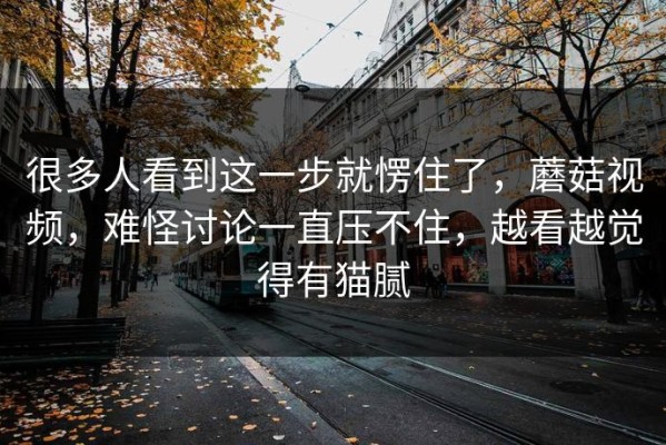 很多人看到这一步就愣住了，蘑菇视频，难怪讨论一直压不住，越看越觉得有猫腻