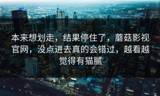 本来想划走，结果停住了，蘑菇影视官网，没点进去真的会错过，越看越觉得有猫腻