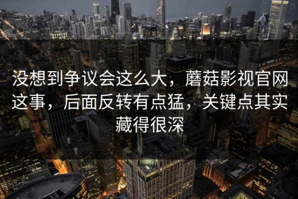 没想到争议会这么大，蘑菇影视官网这事，后面反转有点猛，关键点其实藏得很深