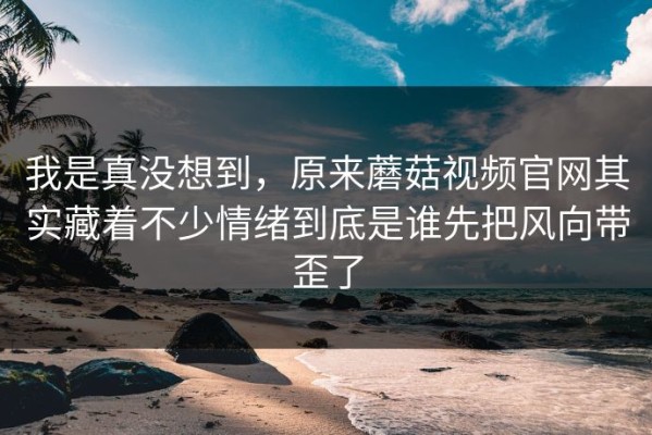 我是真没想到，原来蘑菇视频官网其实藏着不少情绪到底是谁先把风向带歪了