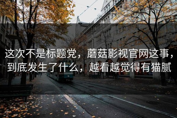 这次不是标题党，蘑菇影视官网这事，到底发生了什么，越看越觉得有猫腻