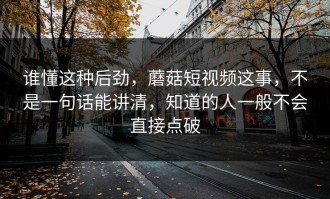 谁懂这种后劲，蘑菇短视频这事，不是一句话能讲清，知道的人一般不会直接点破