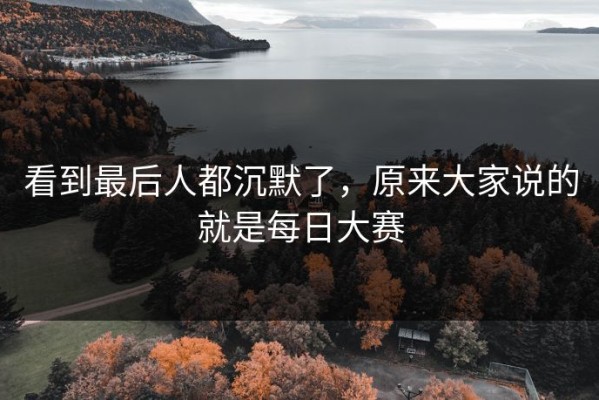 看到最后人都沉默了，原来大家说的就是每日大赛