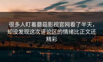 很多人盯着蘑菇影视官网看了半天，却没发现这次评论区的情绪比正文还精彩