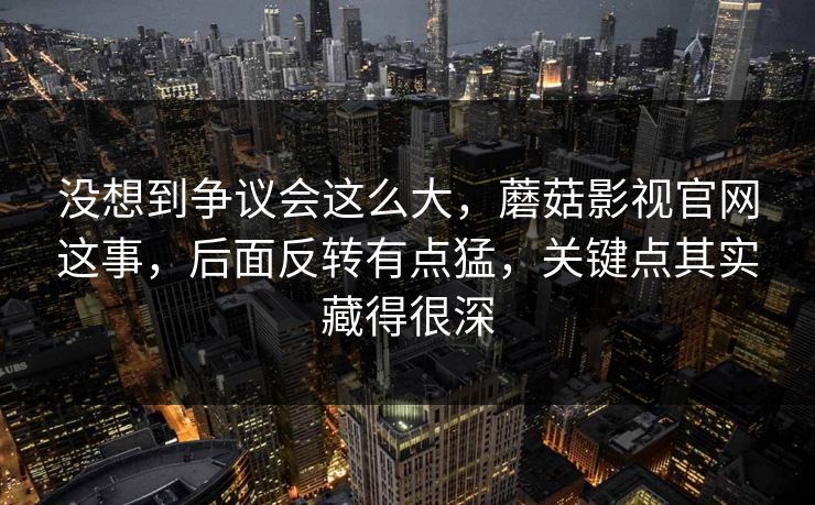 没想到争议会这么大，蘑菇影视官网这事，后面反转有点猛，关键点其实藏得很深