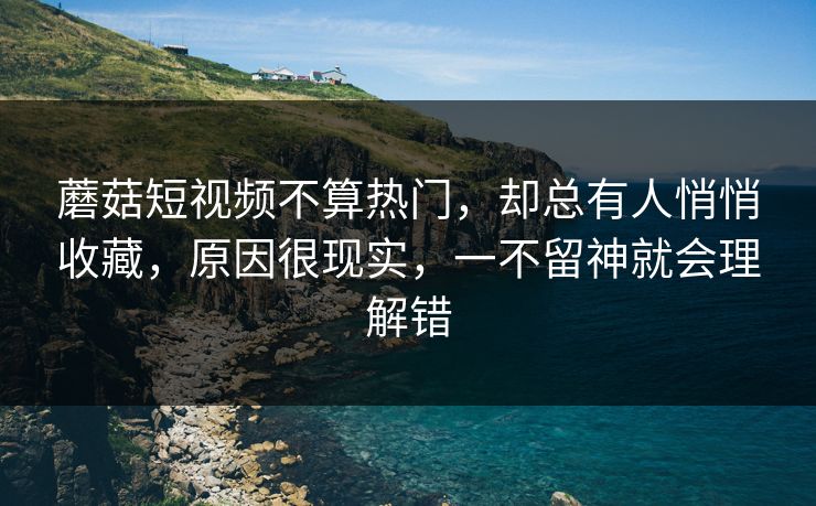 蘑菇短视频不算热门，却总有人悄悄收藏，原因很现实，一不留神就会理解错