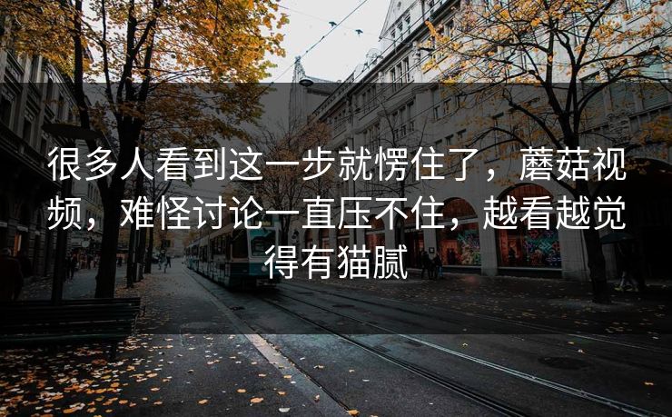 很多人看到这一步就愣住了，蘑菇视频，难怪讨论一直压不住，越看越觉得有猫腻