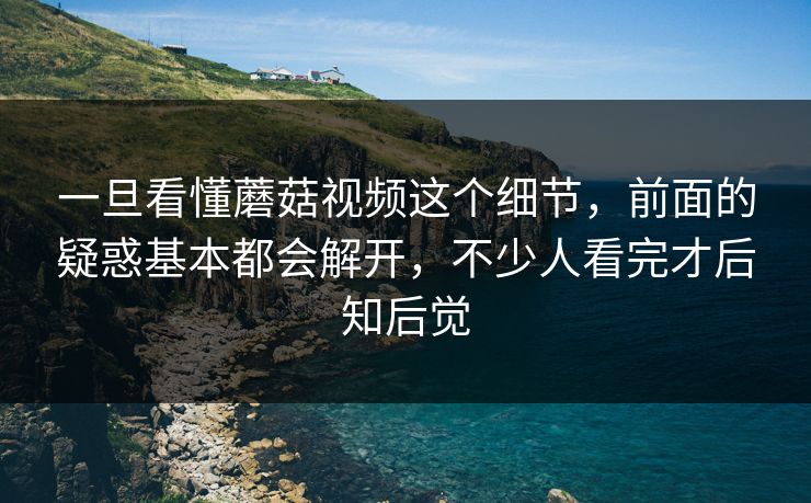 一旦看懂蘑菇视频这个细节，前面的疑惑基本都会解开，不少人看完才后知后觉