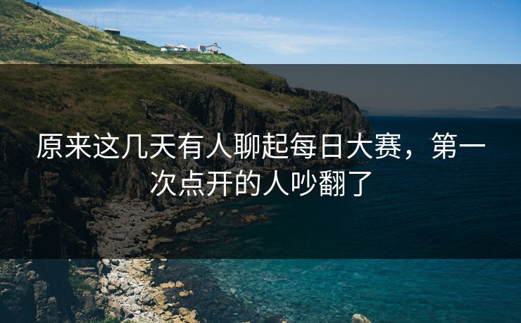 原来这几天有人聊起每日大赛，第一次点开的人吵翻了