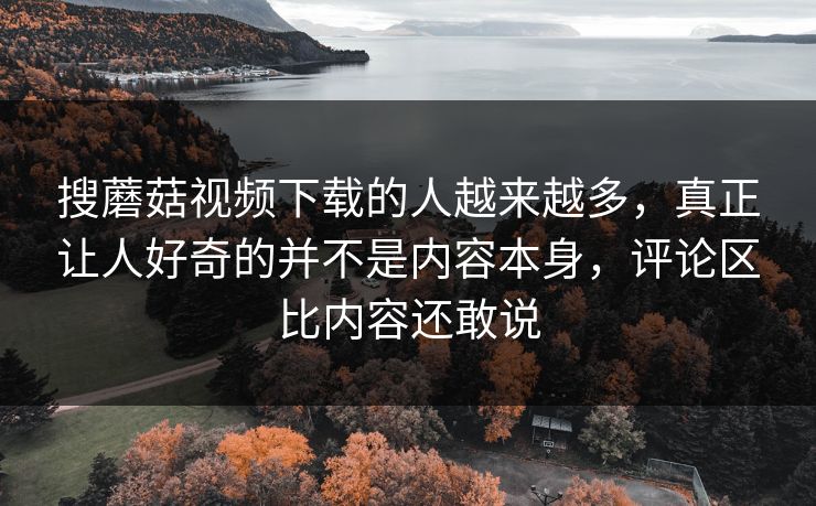 搜蘑菇视频下载的人越来越多,真正让人好奇的并不是内容本身,评论区比内容还敢说 搜蘑菇视频下载的人越来越多,真正让人好奇的并不是内容本身,评论区比内容还敢说
