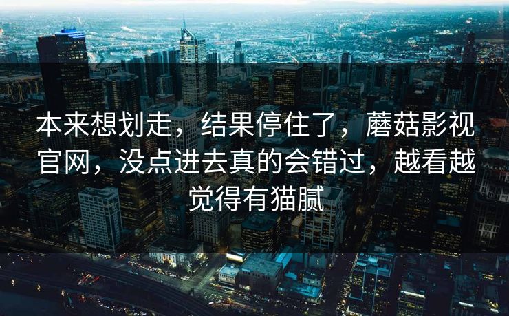 本来想划走,结果停住了,蘑菇影视官网,没点进去真的会错过,越看越觉得有猫腻 本来想划走,结果停住了,蘑菇影视官网,没点进去真的会错过,越看越觉得有猫腻