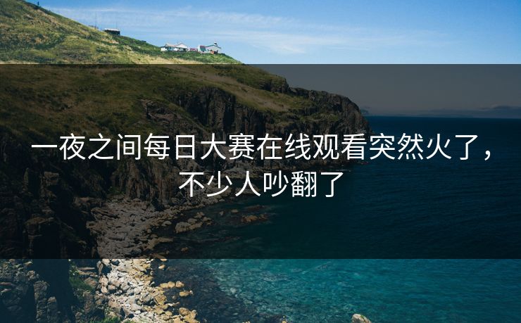 一夜之间每日大赛在线观看突然火了,不少人吵翻了 一夜之间每日大赛在线观看突然火了,不少人吵翻了