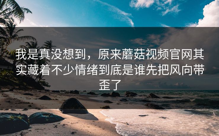 我是真没想到,原来蘑菇视频官网其实藏着不少情绪到底是谁先把风向带歪了 我是真没想到,原来蘑菇视频官网其实藏着不少情绪到底是谁先把风向带歪了