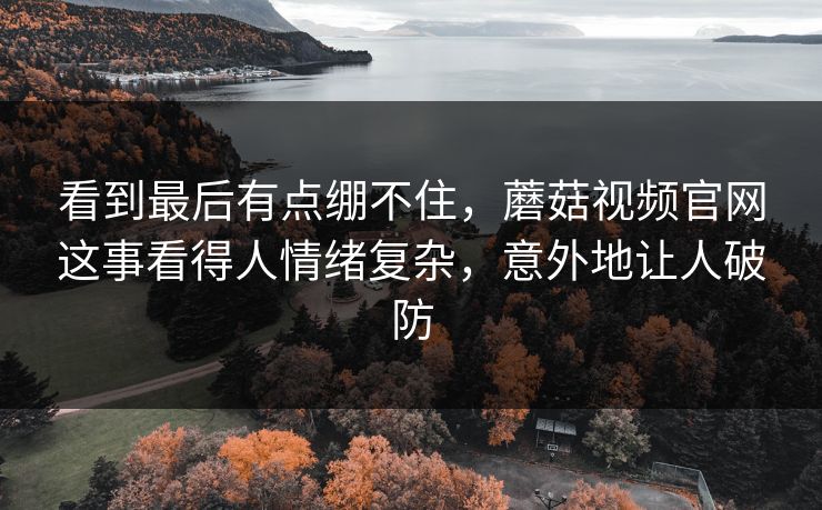 看到最后有点绷不住,蘑菇视频官网这事看得人情绪复杂,意外地让人破防 看到最后有点绷不住,蘑菇视频官网这事看得人情绪复杂,意外地让人破防